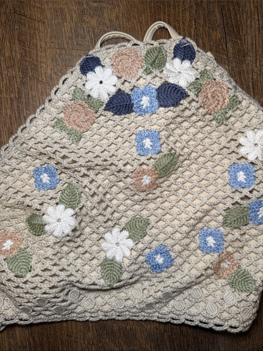 Aerie Women’s Crochet Cream Floral Adjustable Strap Bikini Top Size X-Small - Picture 5 of 6